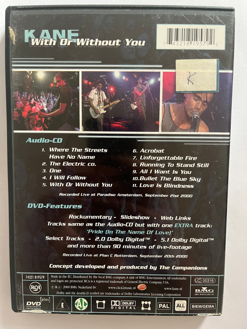 Kane: With or Without You – DVD (2004) | Live Concert