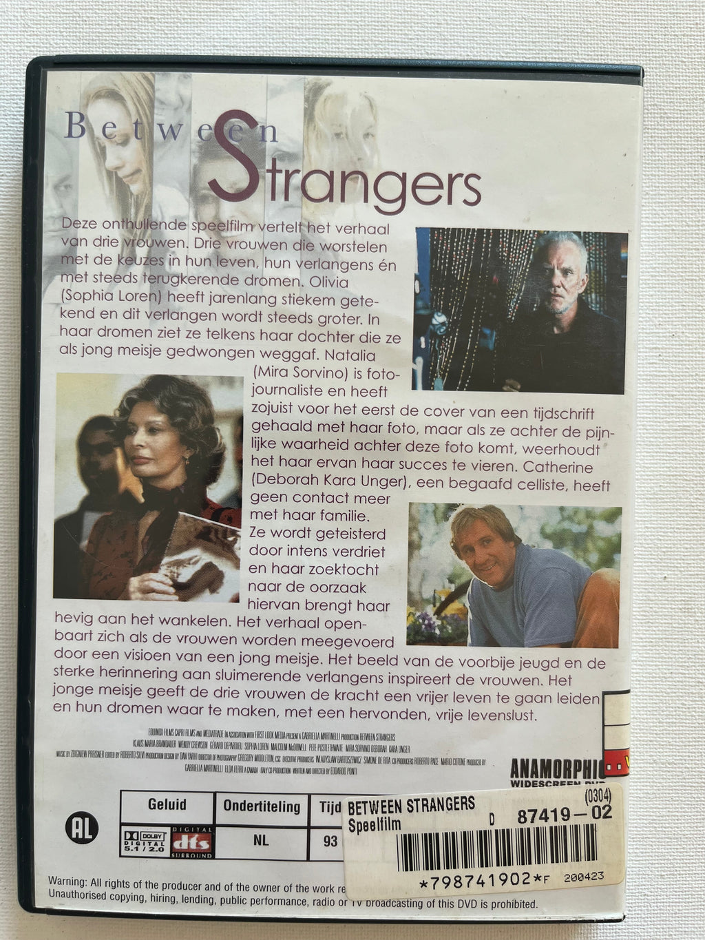 Between Strangers – DVD (2002) | Sophia Loren & Mira Sorvino