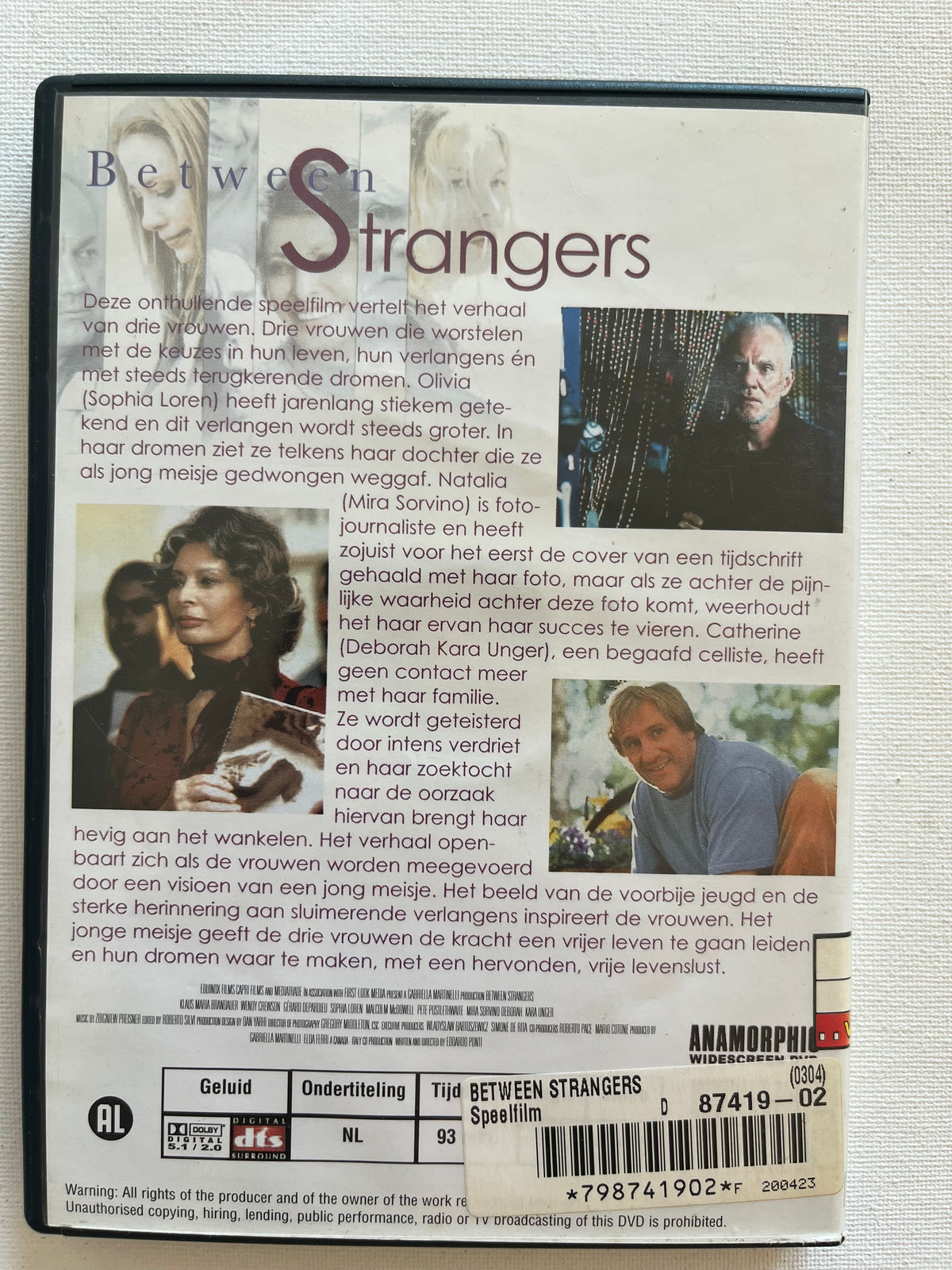 Between Strangers – DVD (2002) | Sophia Loren & Mira Sorvino