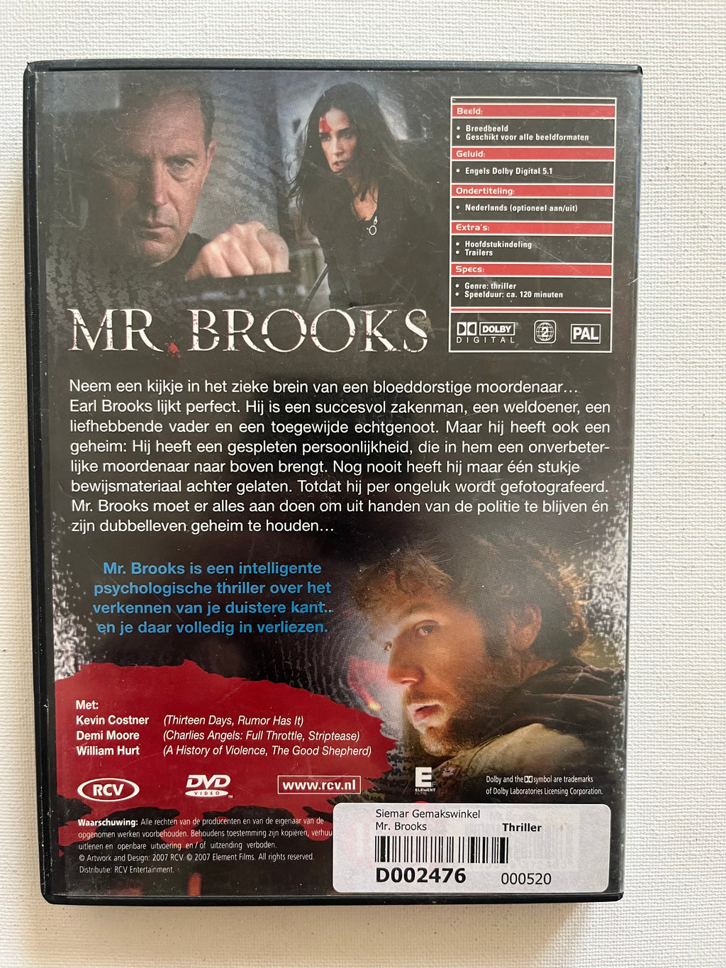 Mr. Brooks – DVD (2007) | Kevin Costner & Demi Moore