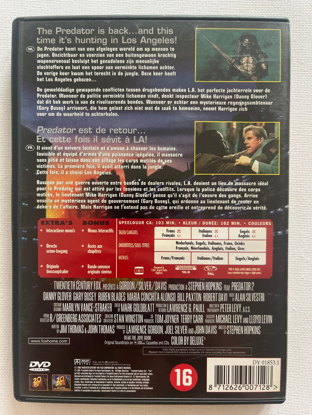 Predator 2 – DVD (1990) | Danny Glover & Gary Busey