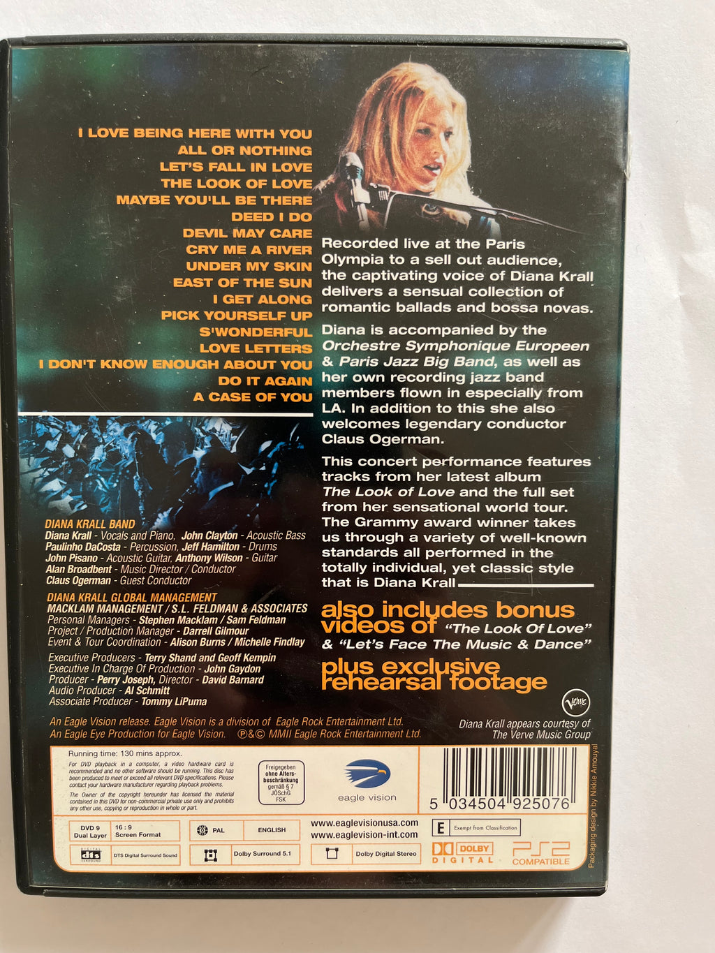 Diana Krall: Live in Paris – DVD (2002) | Live Jazz Concert
