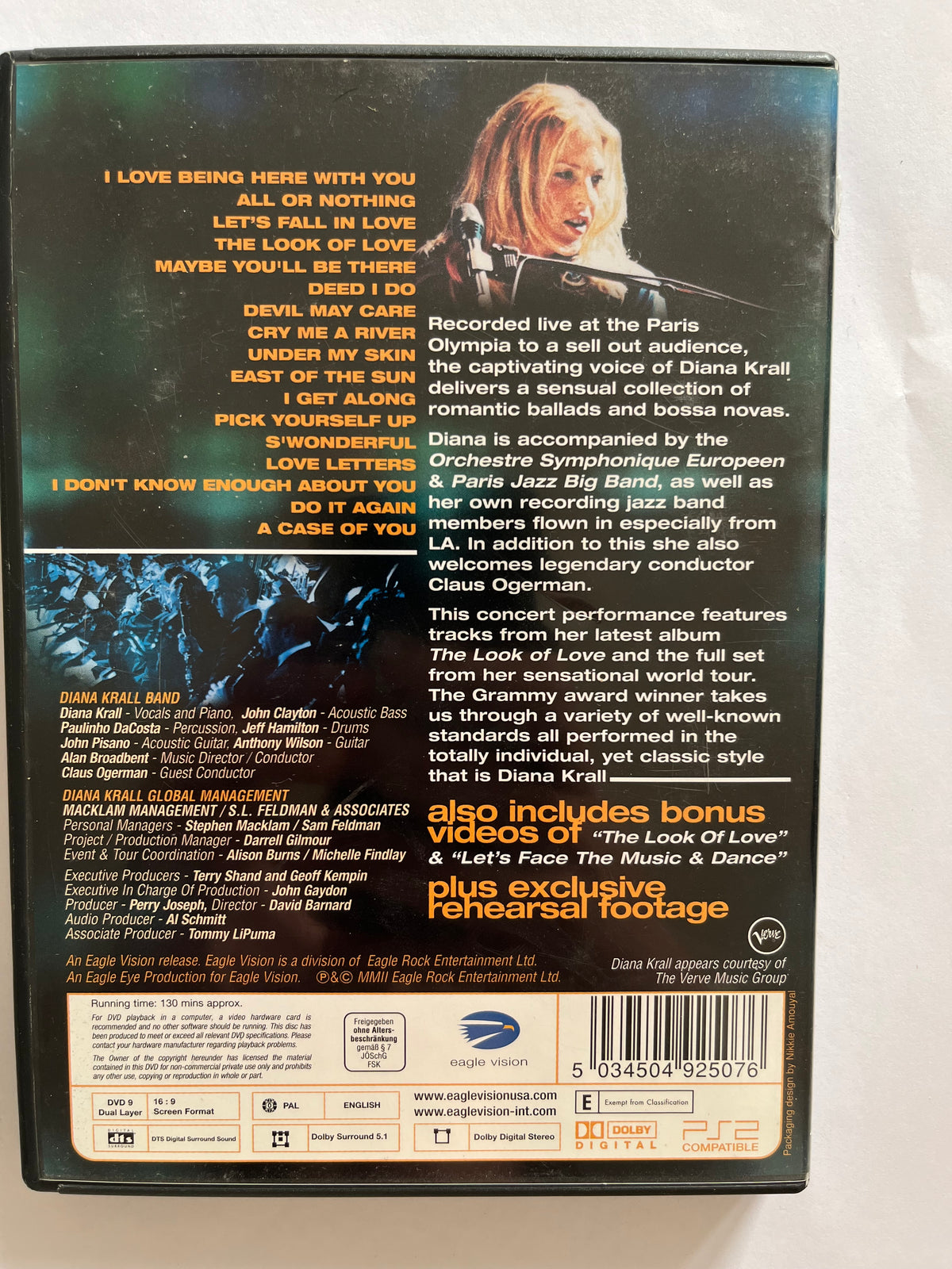 Diana Krall: Live in Paris – DVD (2002) | Live Jazz Concert