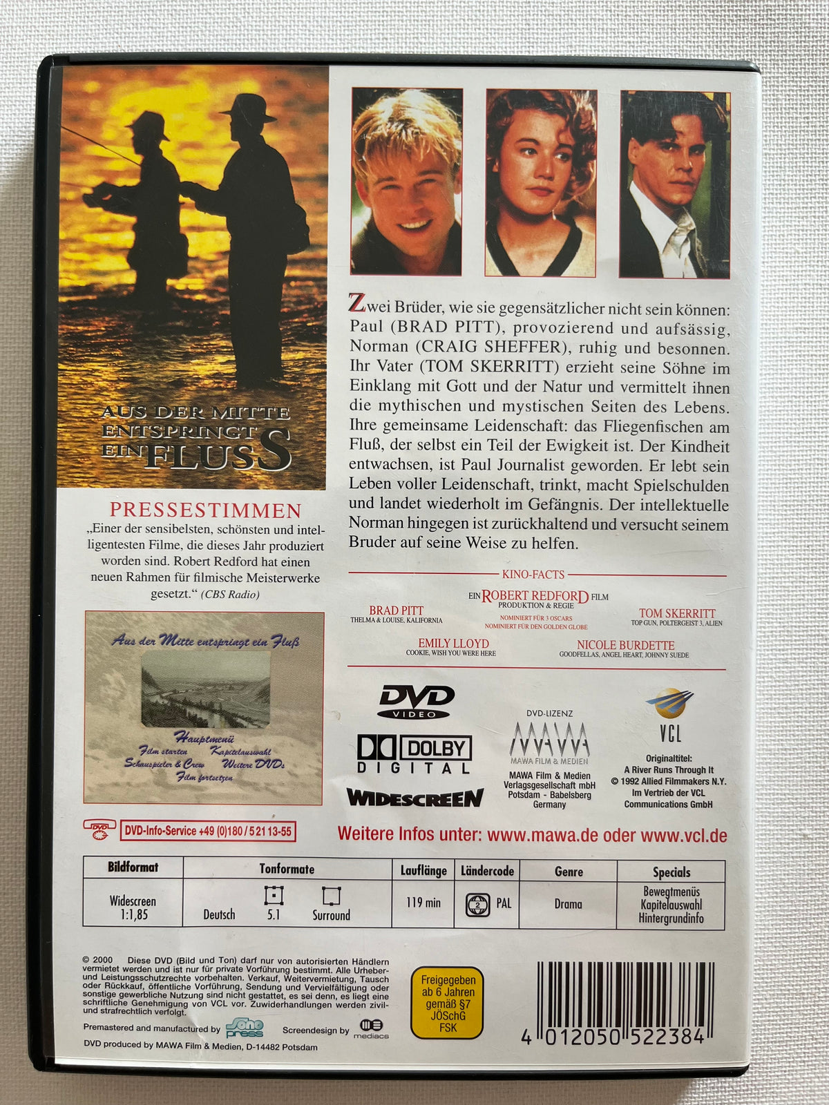 A River Runs Through It – DVD (1992) | Brad Pitt & Craig Sheffer – Drama