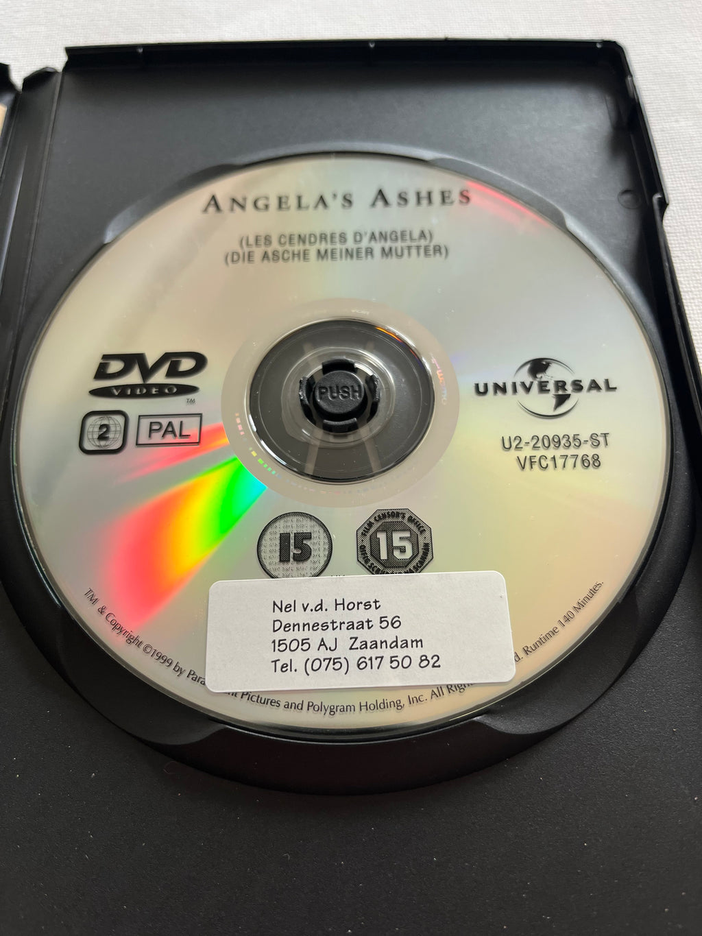 Angela’s Ashes – DVD (1999) | Emily Watson & Robert Carlyle