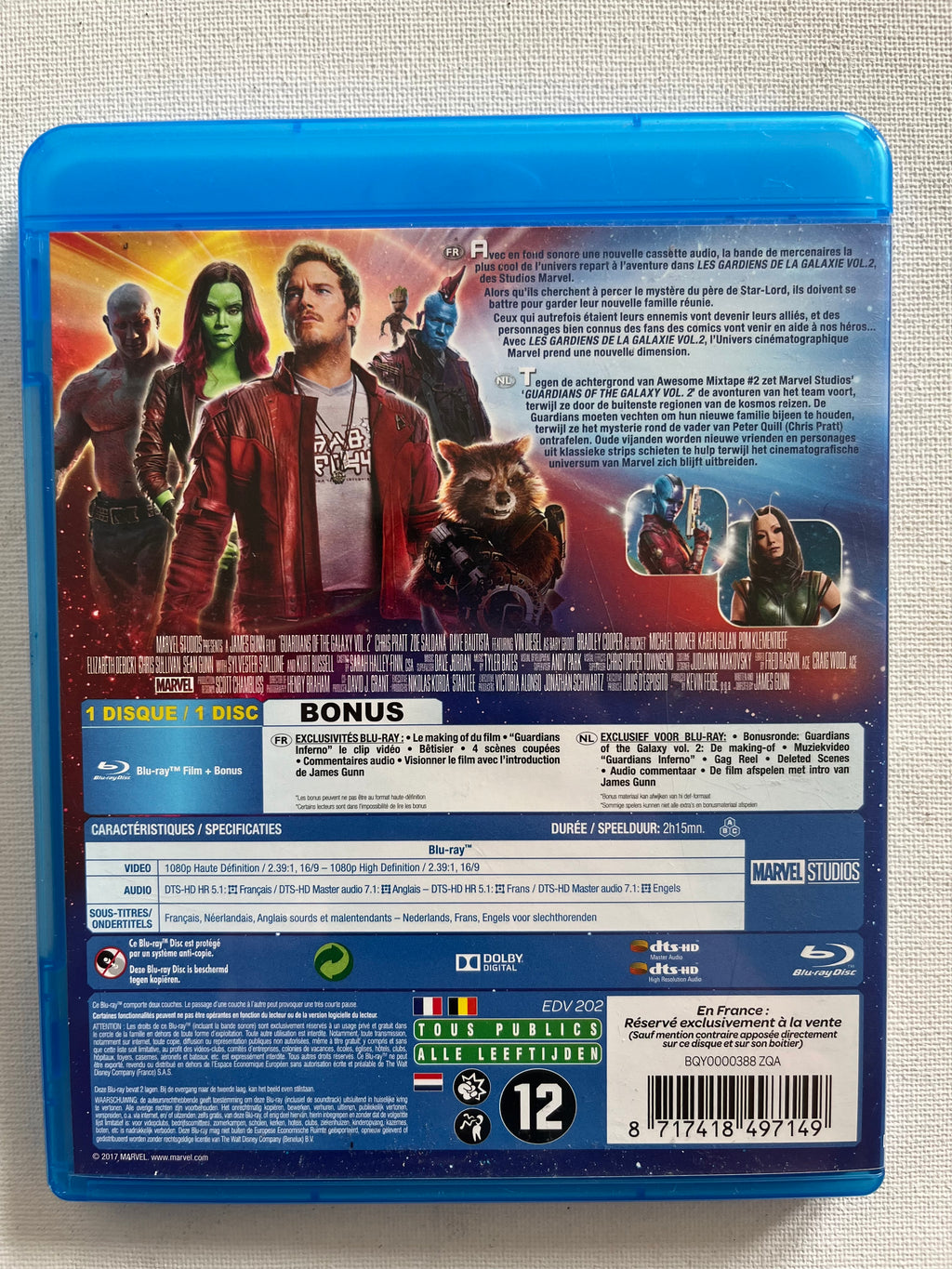 Marvel Guardians of the Galaxy Vol. 2 – Blu-ray (2017) | Chris Pratt & Zoe Saldaña