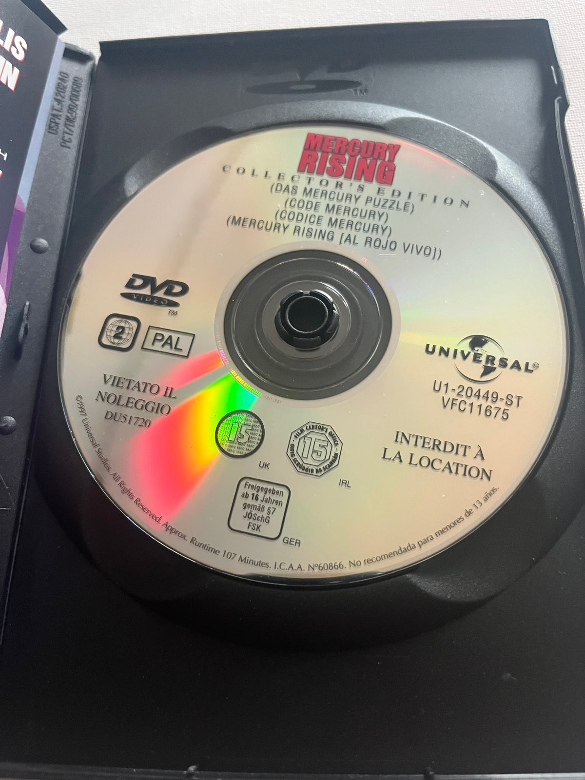 Mercury Rising – DVD (1998) | Bruce Willis & Alec Baldwin