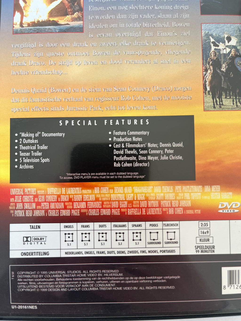 Dragonheart – DVD (1996) | Dennis Quaid & Sean Connery