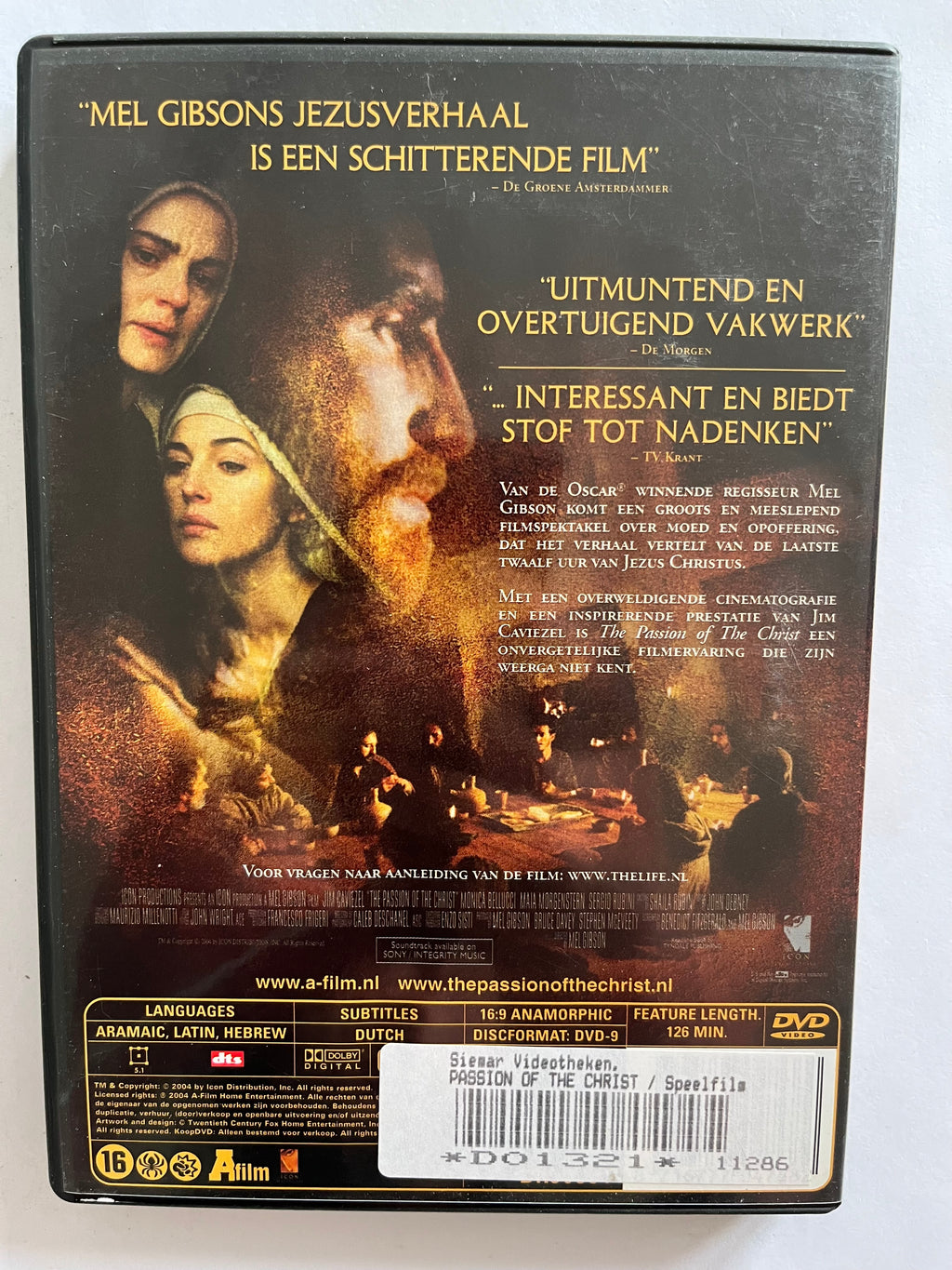 The Passion of the Christ – DVD (2004) | Jim Caviezel & Monica Bellucci